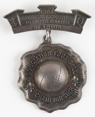 Lot #3056 St. Louis 1904 Olympics Silver Association Football Championship Silver Winner's Medal - Image 1