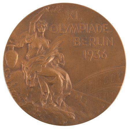 Lot #3067 Berlin 1936 Summer Olympics Bronze Winner's Medal for Basketball - The Sport's Olympic Debut - Image 1