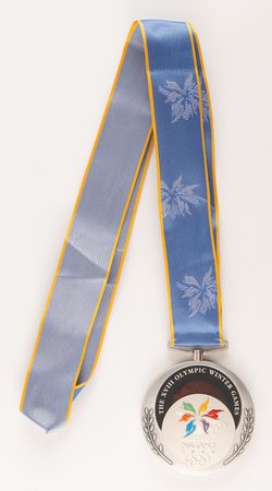 Lot #3101 Nagano 1998 Winter Olympics Silver Winner's Medal for Ski Jumping - Image 1