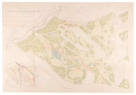 Lot #3322 Paris 1900 Exposition Universelle 'General Plan' Map of the Bois de Vincennes - Image 1