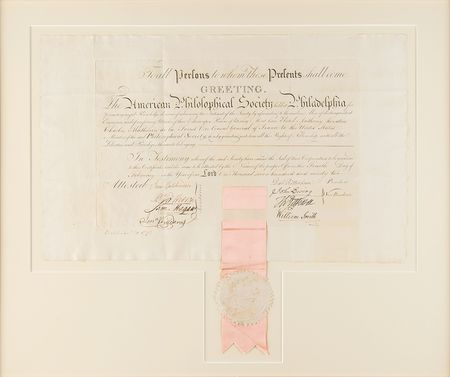 Lot #11 Thomas Jefferson Signed American Philosophical Society Certificate - Image 2