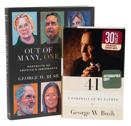 Lot #121 George W. Bush (2) Signed Books - 41 and Out of Many, One - Image 1