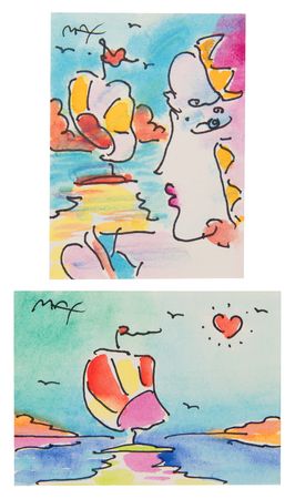 Lot #598 Peter Max Limited Edition 'Retrospective Suite II' (4) Serigraphs and (2) Original Mixed Media Drawings - Image 3