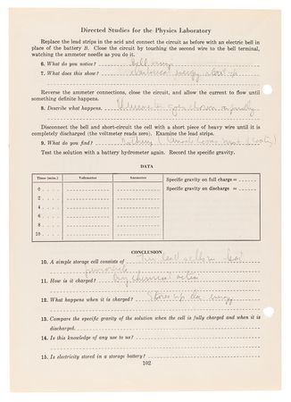 Lot #74 John F. Kennedy Choate Physics Lab Handwritten and Signed Worksheet (c. 1935), with a Physics Lab Page by Lem Billings - Image 6