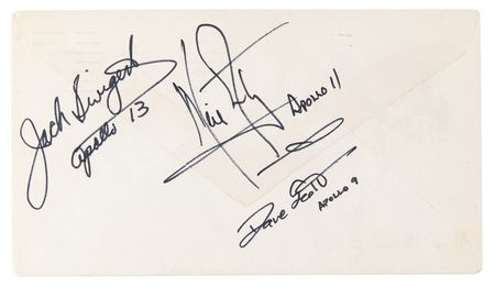 Lot #550 Neil Armstrong, Jack Swigert, and Dave Scott Signed Apollo 14 Launch Day Cover - Image 1