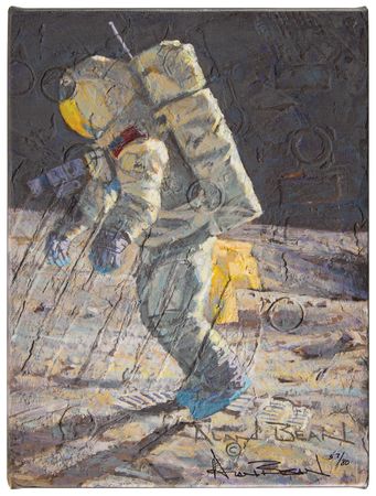 Lot #569 Alan Bean Signed Canvas Giclee Print: 'One Lucky Guy' (Ltd. Ed. #57/80) - Image 1