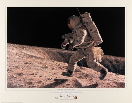Lot #568 Alan Bean Signed Lithograph: 'Fast Times on The Ocean of Storms' (Ltd. Ed. #57/100) - Image 1