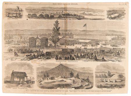 Lot #213 Abraham Lincoln: Gettysburg Address Print from Frank Leslie's Illustrated Newspaper (December 5, 1863) - Image 1