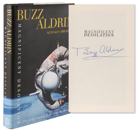 Lot #558 Buzz Aldrin Signed Book - Magnificent Desolation - Image 1