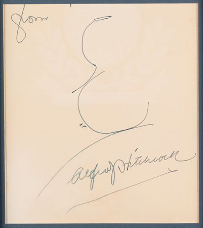 Lot #761 Alfred Hitchcock Signed Self-Portrait Sketch - Image 1
