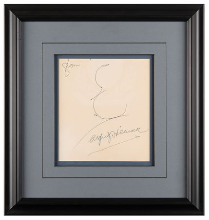 Lot #761 Alfred Hitchcock Signed Self-Portrait Sketch - Image 2