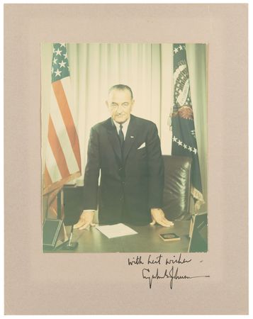 Lot #196 Lyndon B. Johnson Signed Photograph - Image 1