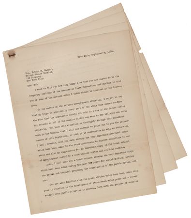 Lot #251 Franklin D. Roosevelt Typed Letter Signed on Repealing Prohibition: 