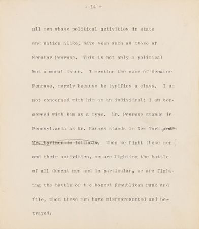 Lot #63 Theodore Roosvelt Hand-Edited Speech, Outlining the Progressive Party Platform - Image 3