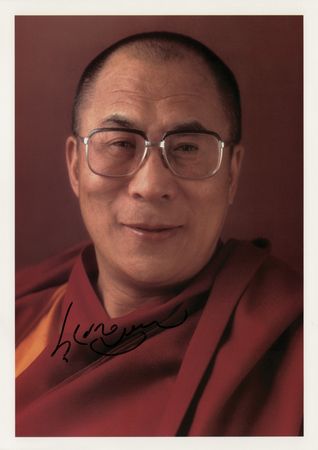 Lot #391 Dalai Lama Signed Photograph - Image 1