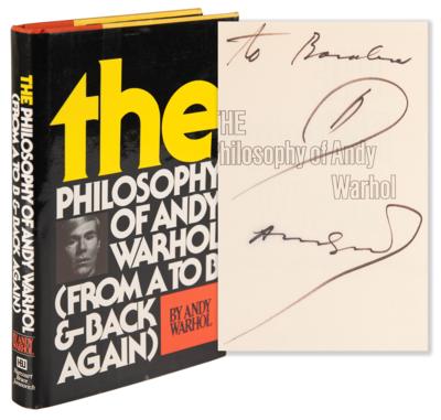 Lot #582 Andy Warhol Signed Book with Sketch - The Philosophy of Andy Warhol - Image 1