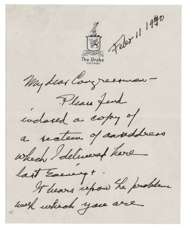 Lot #181 Herbert Hoover Autograph Letter Signed to a Congressman on Relief for Nazi-Occupied Poland - Image 1