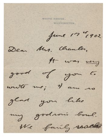 Lot #259 Theodore Roosevelt Autograph Letter Signed as President on Owen Wister's The Virginian - Image 1