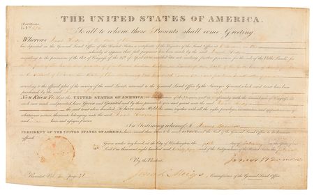 Lot #222 James Monroe Document Signed as President - Image 1