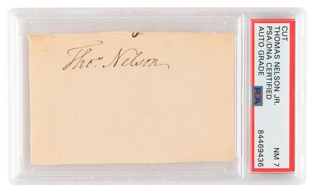 Lot #461 Thomas Nelson, Jr. Signature - PSA NM 7