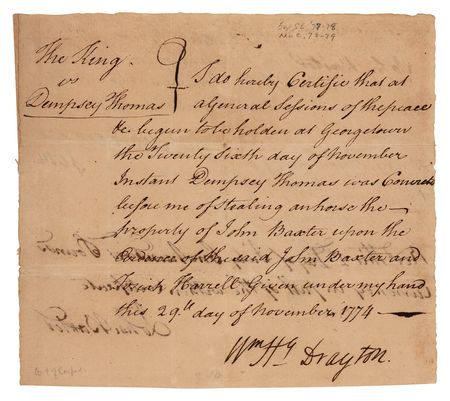 Lot #395 William Henry Drayton Document Signed - Image 1