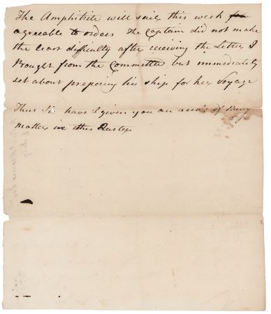 Lot #504 William Whipple Handwritten Letter to Robert Morris, Updating Him on 