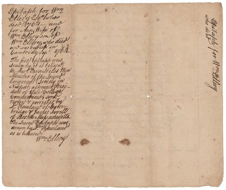 Lot #401 William Ellery Multi-Signed (5x) Autograph Endorsement - Image 1