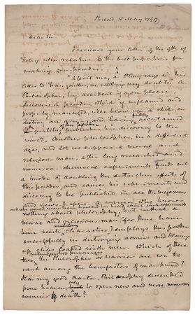 Lot #449 James McHenry Handwritten Draft Letter on 