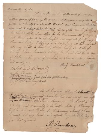 Lot #416 John Harvie Document Signed - Image 1