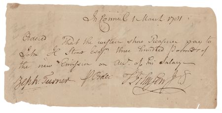 Lot #378 Daniel Carroll and Thomas Johnson Revolutionary War-Dated Document Signed - Image 1