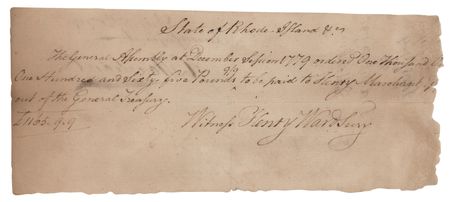 Lot #448 Henry Marchant Revolutionary War-Dated Autograph Endorsement Signed - Image 2