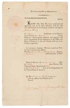 Lot #407 Elbridge Gerry Document Signed - Image 1