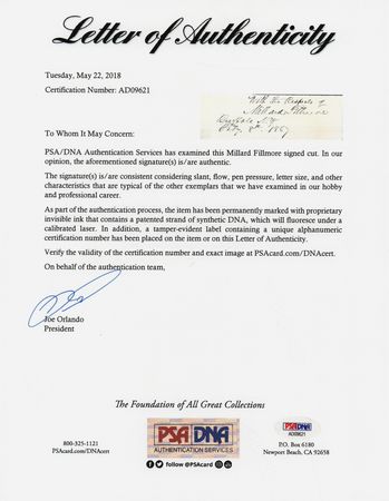 Lot #154 Millard Fillmore Signature - Image 2