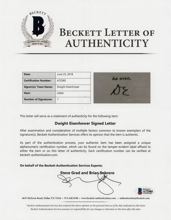 Lot #148 Dwight D. Eisenhower Typed Letter Signed as President - Image 2