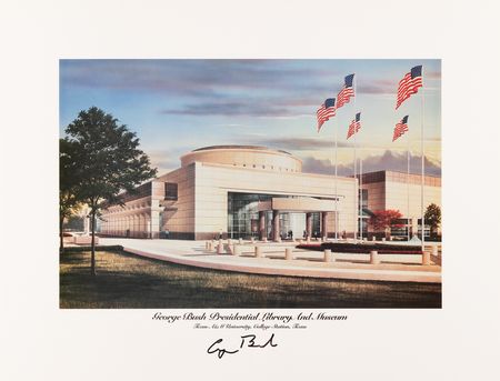 Lot #112 George Bush Signed Print - Image 1
