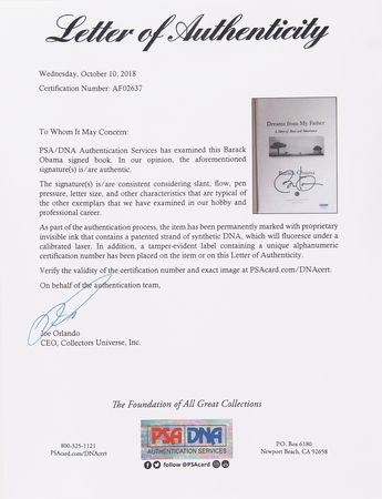 Lot #234 Barack Obama Signed Book - Dreams from My Father - Image 5