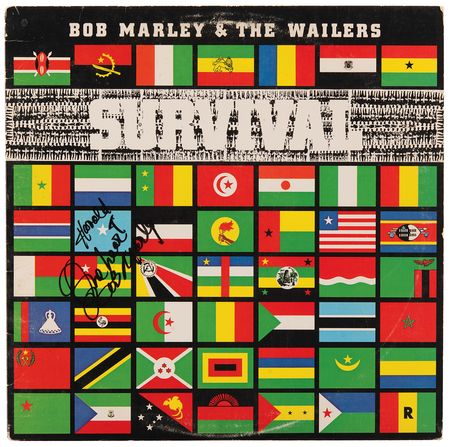 Lot #670 Bob Marley Signed 'Survival' Album - 