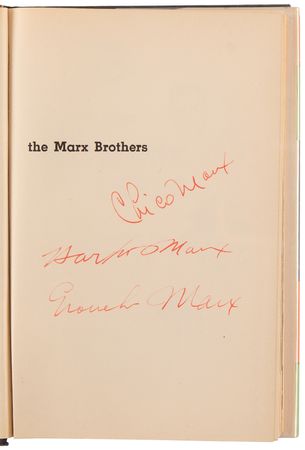 Lot #763 Marx Brothers Multi-Signed Book - 