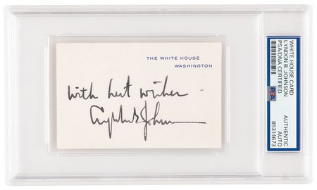 Lot #84 Lyndon B. Johnson Signed White House Card
