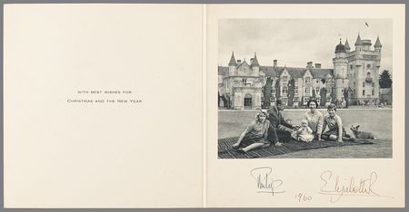 Lot #475 Queen Elizabeth II and Prince Philip Signed Christmas Card (1960) - Image 1