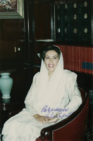 Lot #365 Benazir Bhutto Signed Photograph - Image 1
