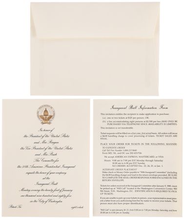Lot #90 Ronald Reagan and George Bush Signed Inauguration Invitation and Inaugural Gifts/Ephemera - Image 7