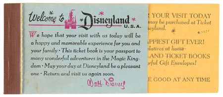Lot #608 Walt Disney Signed Disneyland Ticket Booklet Cover - Image 4