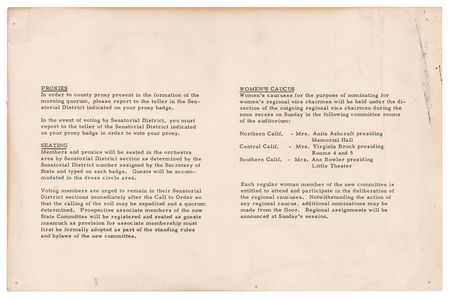 Lot #244 Ronald Reagan Signed 1971 Event Schedule for the 'Republican State Central Committee of California' - Image 2