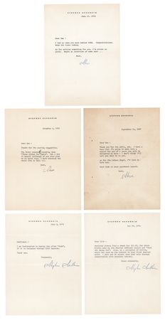 Lot #689 Stephen Sondheim (5) Typed Letters Signed - Image 1
