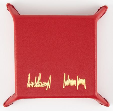 Lot #283 Donald Trump Presidential Gift - Red Leather Jewelry Tray - Image 2