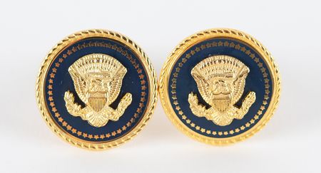 Lot #288 Donald Trump Presidential Gift - POTUS Seal Cufflinks (Circular) - Image 1