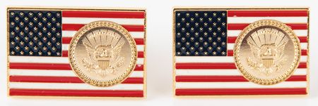 Lot #289 Donald Trump Presidential Gift - American Flag Cufflinks - Image 1