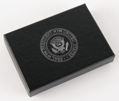 Lot #290 Donald Trump Presidential Gift - Black Leather Money Clip - Image 3