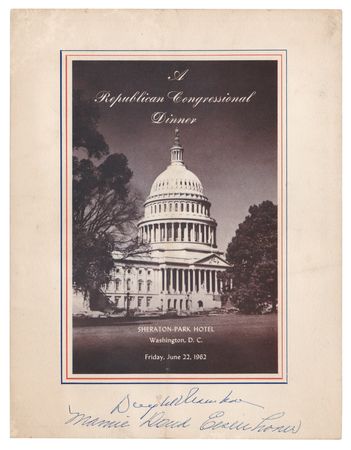 Lot #145 Dwight and Mamie Eisenhower Signed 1962 'Republican Congressional Dinner' Program - Image 1
